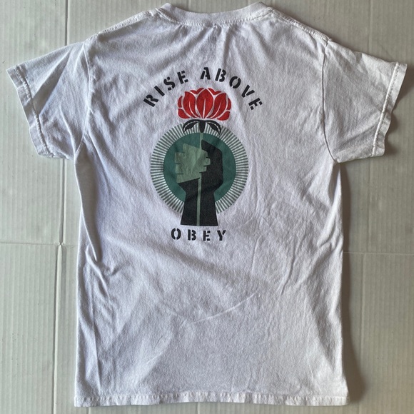 Obey Rise Above‎ Small White Tshirt - Picture 6 of 6